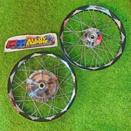 SET RIM ALLOY EGO , NOUVO S, AVANTAZ, SOLARIZ, EGO LC SIZE RIM 17 x 1.40 DEPAN BELAKANG SIAP STRING 