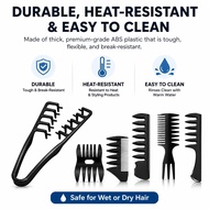 6 Piece Men’s Hair Styling Comb Kit with Dual Sided Texture Comb for Slick Back Pompadour Volume and