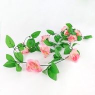 Azgalery PBP98 / Tanaman Hias Juntai Rambat Bunga Mawar Daun Artificial Rose Flower Plastik Ornamen 