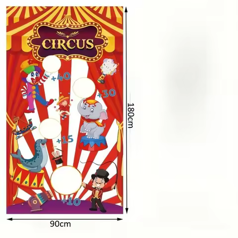 A 2D flat banner background, carnival design background, suitable for fun circus party games for adu