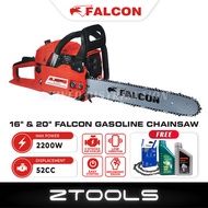 Falcon 16" / 20" Gasoline Chainsaw SL5200 | 52cc | Carlton Saw Chain | Mesin Potong Dahan | Gergaji Tebang Pokok