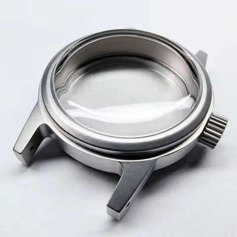 Vintage Military Style 36mm Stainless Steel Sandblast Watch Case Acrylic Glass 10Bar Water Resistanc
