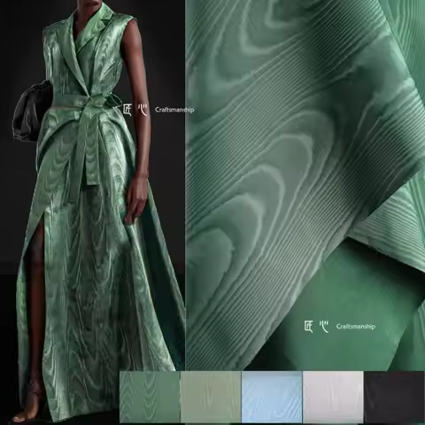 Moire Reflective Jacquard Fabric Corrugated Jacquard Texture Layer Coat Suit Overskirt Fashion Desig