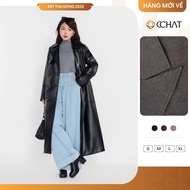 Hluxera Long Straight Coat CCHAT High Quality Leather 25MHA2004ST