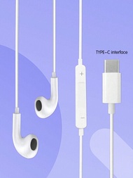 有線入耳式耳機type-c重低音入耳式降噪耳機適用於小米vivo、華為等type-c介面設備