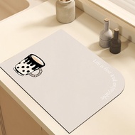 Kitchen Table Top Hydrophilic Pad Diatom Ooze Bowl Dish Water Draining Pad round Coffee Cup Pad High