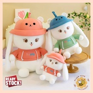 Long-eared Happy Rabbit Plush Toy Doll Pillow Arnab Bertelinga Panjang Happy Rabbit Doll Plush Toy Doll Bantal