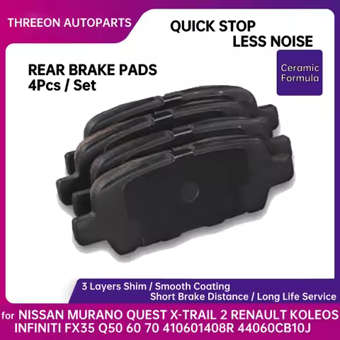 THREEON Ceramic Rear Brake Pad for NISSAN MURANO QUEST X-TRAIL 2 INFINITI FX35 Q50 60 70 RENAULT KOL