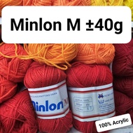 Minlon M (40gram) Crochet Knitting Acrylic Yarn Benang Kait Minlon Nona Thread