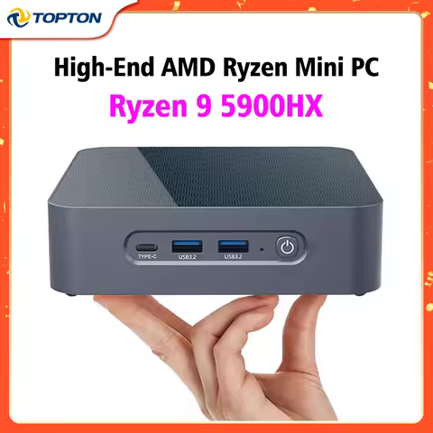 Topton AMD Mini PC Ryzen 7 5800H Ryzen 5 5600H Windows 11 Desktop Gamer DDR4 NVME Barebone Gaming Co