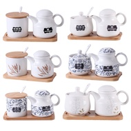 (HOT ITEM) Japanese restaurant chili jar ceramic spice jar spice jar spice box spice jar salt jar l