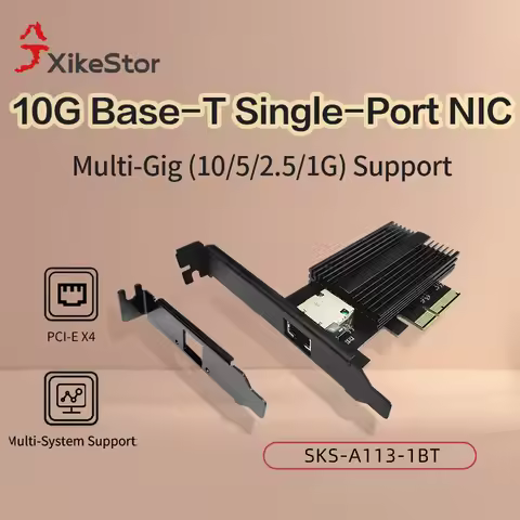 XikeStor 10G PCIEx4/x8/x16 Single RJ45 Port Network Card with Marvell AQC113C main control Support W