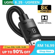 Ugreen LEO HDMI 2.1 Cable Ultra High-speed 8K/60Hz4K/120Hz for Xiaomi Mi Box PS5 HDMI Splitter Cable Dolby Vision 48Gbps