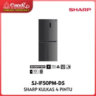 sharp kulkas side by side 472 liter sj-if50pm-ds inverter  sj-if50pm