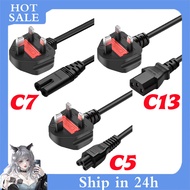 C5 C7 C13 Power Cord Cable UK 3 Pin Plug to 3 Prong Pin Power Lead Fig 8 Power Mains