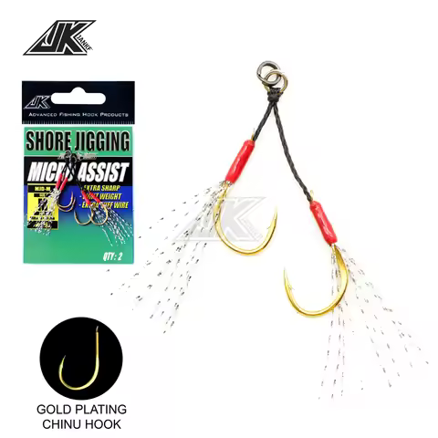 JK 3packs 65LB Fishing Jig hooks Micro Chinu Doutuki Assist Hook Carp Light Tinsel Sea Fishing hook