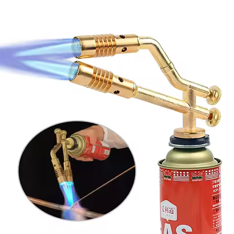 High Quality Copper Fire Gun Butane Gas Welding Torch Double Flame Jets Soldering Torch 3600° F Prop