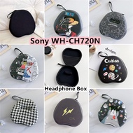 【Case Home】For Sony WH-CH720N Headphone Case Simple Cartoon Headset Earpads Storage Bag Casing Box