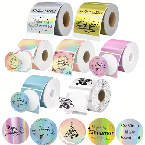 M110 Color Transparent Thermal Adhesive Label Roll, Suit for Phomemo M110/M200/M120/M220 E210 P50 DE