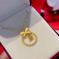 Emas loket 916 Bell Bow Ladies Pendant/916 gold Bow Small Bell Pendant