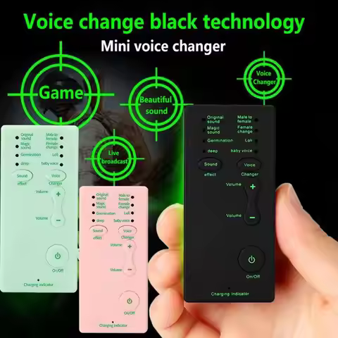 New Voice Changer Mini Portable 8 Voice Changing Modulator Adjustable Voice Amplifier Sound Card for