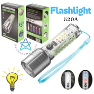 520A Zooming Flashlight Outdoor Waterproof LED Zoomable Flashlight Portable Camping Torch Light