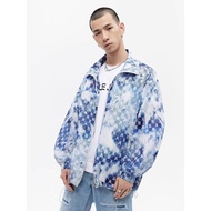 Loose Eggplant Casual Tie-Dye Jacket ABLE JEANS Men Women Top Zipper Thin Style Windproof Large Size
