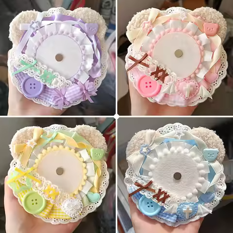 Bear Ear Badge Display Tray Handmade Badge Holder Itabag Decoration Anime Pin Display Accessory Rose