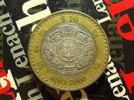 【麟雅堂】墨西哥2000年千禧年10-Pesos雙色紀念幣，阿茲特克太陽石《KM 636》