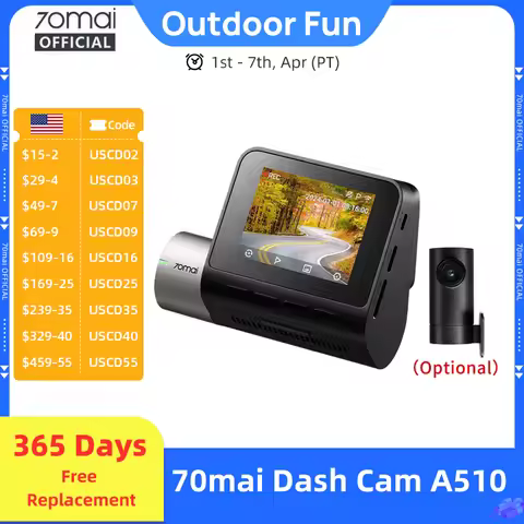 Global Version New 70mai Dash Cam A510 1944P 3K Image HDR GPS ADAS 140FOV 24H Parking 70mai 4G Car D