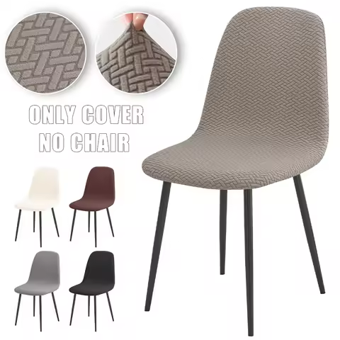 1PC Jacquard Curved Shell Chair Cover Soft Elastic Chair Case Rotating Eames Armless Seat Case for H
