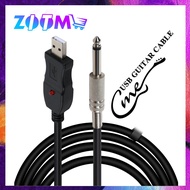USB GUITAR CABLE, GUITAR BASS TO PC USB RECORDING CABLE ADAPTER CONVERTER CONNECTION INTERFACE, USB 