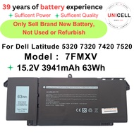 For Laptor battery 7FMXV 15.2V 3941mAh 63Wh Dell Latitude 13-5320(2-in-1) 14-7420 1V918 Latitude 532