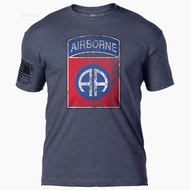 Ready Stock Design Military Short Sleeve 100% Cotton T-Shirt Army 82nd Airborne Division Design Tact
