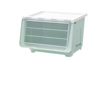 กล่องพลาสติก เก็บของ (มีฝาเปิดหน้า) 43*37*30 สีเขียว