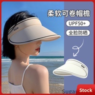 [Sugar] UV-proof sun hat Topless hat with large brim Cycling hat Rollable hat