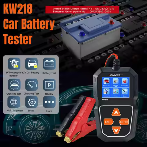 KONNWEI KW218 New 6V-12V Car Motorcycle Battery Tester Battery Tester Start Battery Tester Input Vol