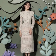 Vietnam Niche Autumn Women New Style Embroidered Water-Soluble Lace Dress High-End Feeling Classy Skirt Slimmer Look