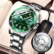 jam tangan lelaki original 100% jam tangan lelaki Swiss Authentic Green Water Ghost Automatik Sepenuhnya Jam Tangan Mekanikal Lelaki Tarikh Bercahaya Personaliti Perniagaan Fesyen Tonton