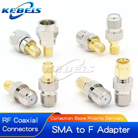 2Pcs SMA To F Female Male Straight Connector RPSMA To F Type Female Jack to SMA Male Plug RF Coaxial