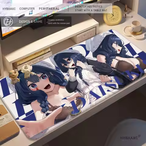 HYBXAXC Mouse Pad Computer Anime Girl HD Print Keyboard Pad Laptop Hololive Ouro Kronii Mousepad PC 