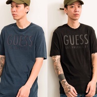 GUESS Mens T-Shirt Text LOGO Print Cotton Short Sleeve T-Shirt