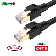 Cat 8 Gigabit Ethernet Network Cable 0.5 meter WIRETEK LAN Cable