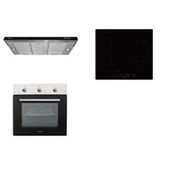 MAYER MMSI900 SEMI-INTEGRATED HOOD +  MMIH603FZ Flexi 3 Zone Induction Hob + MMDO9 BUILT-IN MECHANICAL OVEN