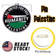 Pin Humanity Flag Pin Bendera Free Palestine Pin Brooch Badge Button Aksesori Pin Tudung Palestine