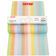 WASHI TAPE JOYKO WT-100 CONTENTS 12 COLORS | ADHESIVE TAPE | COLORED PAPER TAPE 15 mm x 3 M