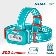 TOTAL Headlamp IPX4 Rating (100-200 Lumens/91m Range) + Batteries (3 Pcs) THL013AAA6