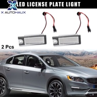 X AUTOHAUX 2pcs LED License Plate Light Car Number Lamp Replacement White Light for Volvo V70 2001-2