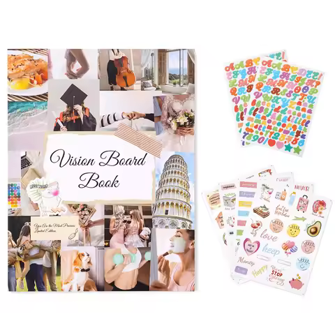 Vision Board Book Kit: Vision Board Supplies with 1100+ Images & Quotes Collage Magazine Book Create