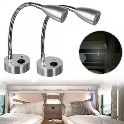 Motorhome Camper Trailer Spotlight LED Hose Wall Light Lighting Reading Lamp